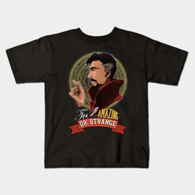 The Amazing Dr. Strange Kids T-Shirt by Tsuyonpu